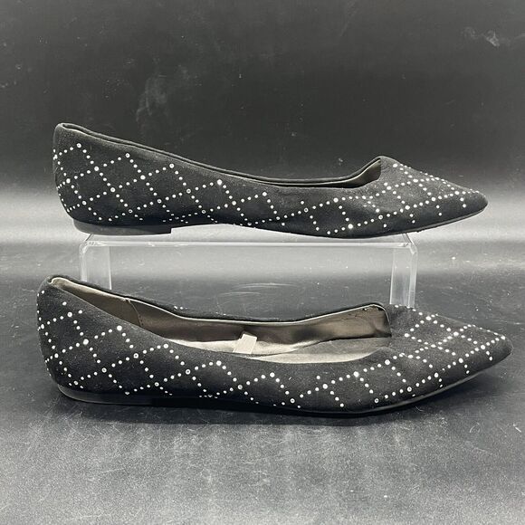 Libby Edelman Roscoe studded flats womens 9.5 black casual formal office - Picture 1 of 7